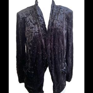 Ro&De Crushed Velvet Jacket -S black crushed velvet open